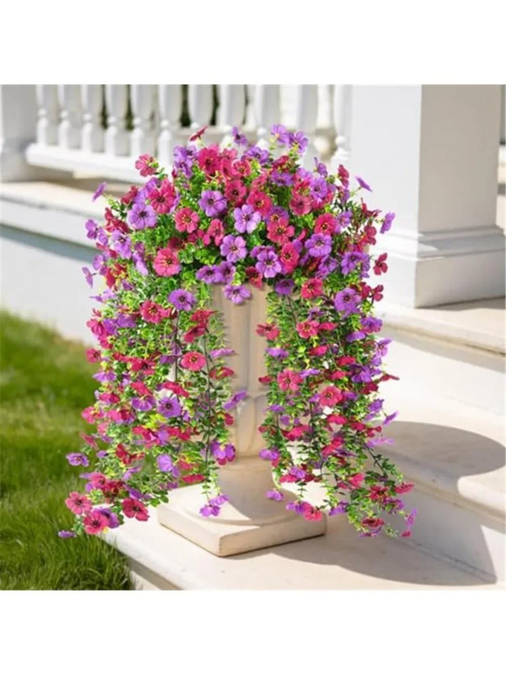 Artificial Hanging Daisy Flowers Faux Silk Outdoor Porch Garden Yard Plant Decor